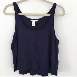 H&M hm navy blue crop tank top summer cover up